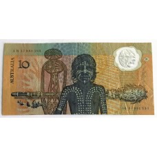 AUSTRALIA 1988 . TEN 10 DOLLARS BANKNOTE . FRASER/JOHNSTON . LAST PREFIX AB57